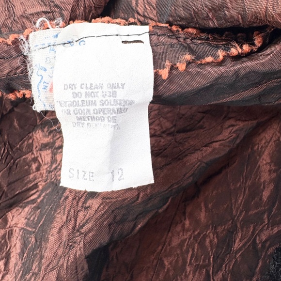 VTG 80s RICKI LANG for Nuit Ball Gown Woven Crinkled-Skirt Whimsigoth Womens 12 - Picture 9 of 16